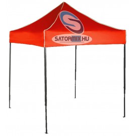 2x2 m piaci sátor-13 kg Piros Tetővel-könnyű 